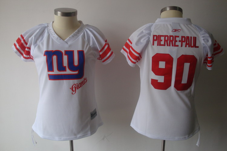 Giants #90 Jason Pierre-Paul White 2011 Women's Field Flirt Stitched NFL Jersey